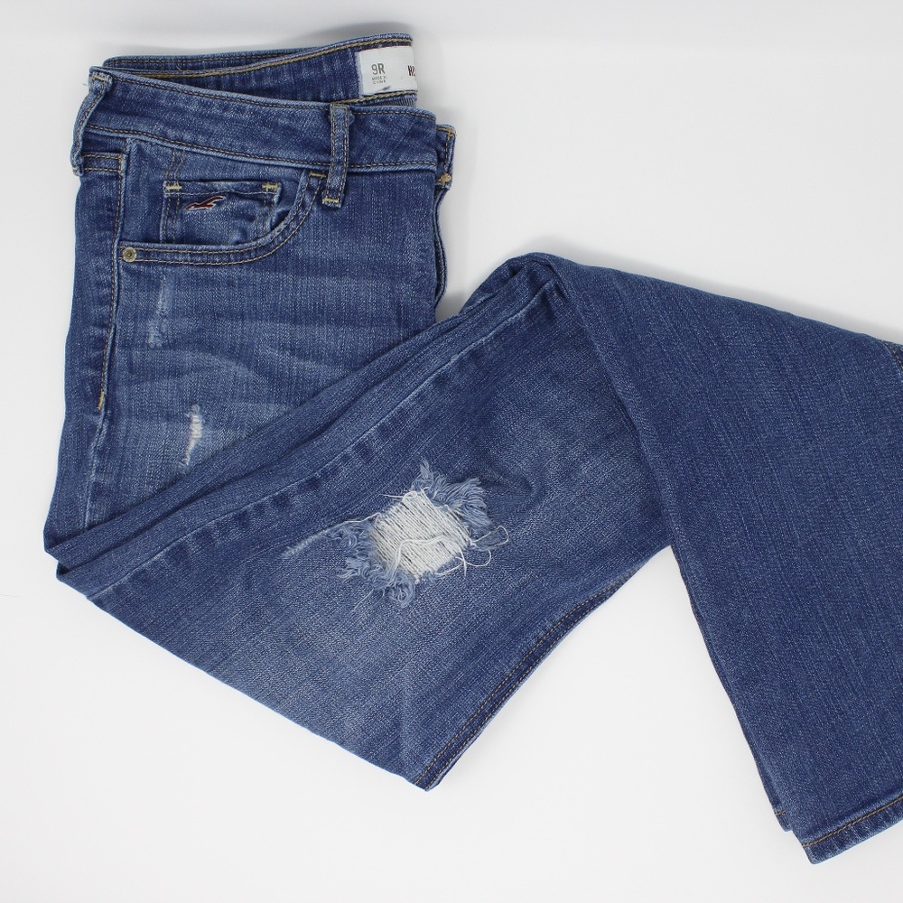 Hollister Ripped Boot Cut Jeans Size 9R